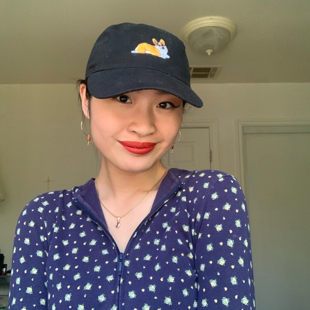 Corgi Embroidered Black Cap